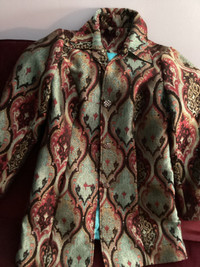 Ladies Paisley Print Jacquard (brocade) A-line jacket