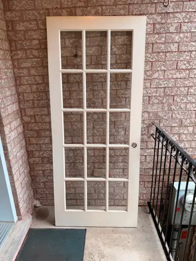 Porte française, 15 carreaux clair, blanche., View more