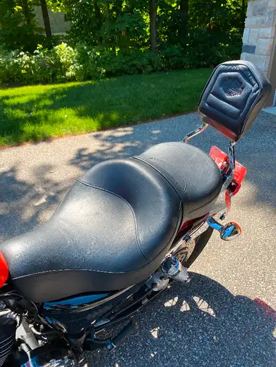 Touring seat and sissy bar with backrest for Harley Davidson Sportster(04 and later). Excellent cond...