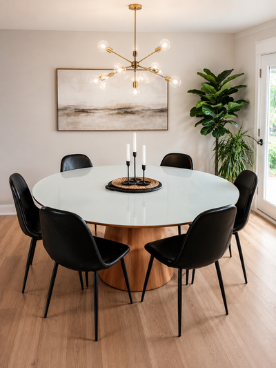 Rove Concepts Winston Dining Table – 63" Round Glass Top, View more