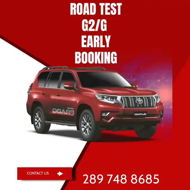ROAD TEST G2-G EARLY BOOKINGS, DRIVING LESSONS