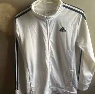 Adidas White Jacket with black stripes , View more