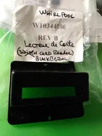 Black bezel for card reader ref. WHIRLPOOL W10344080