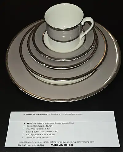 Mikasa Sophie Taupe  5 Piece Dish Set, View more