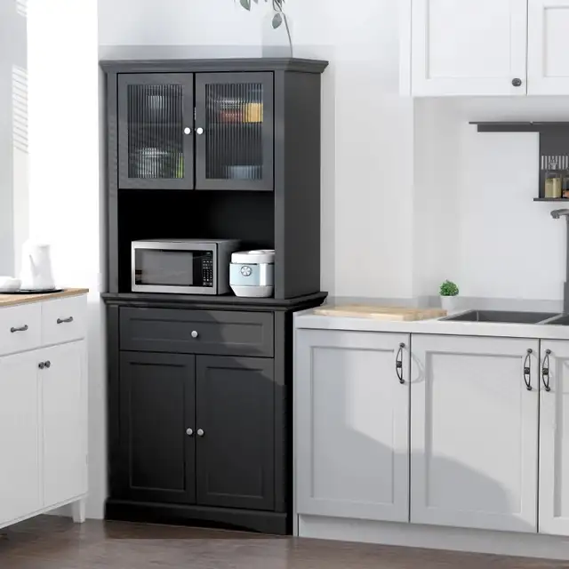 71” Tall Colonial Style Kitchen Pantry Storage Cabinet W/ Adjust in Bookcases & Shelving Units in Markham / York Region - Image 3