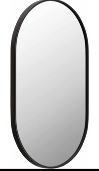 20"x30"Oval Metal Bathroom Mirror - Wall Mount Mirror - Black Mo