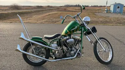 80 inch stroked to 85 Dual plug heads Fresh top end Foot clutch jockey shift Kick only Exile interna...