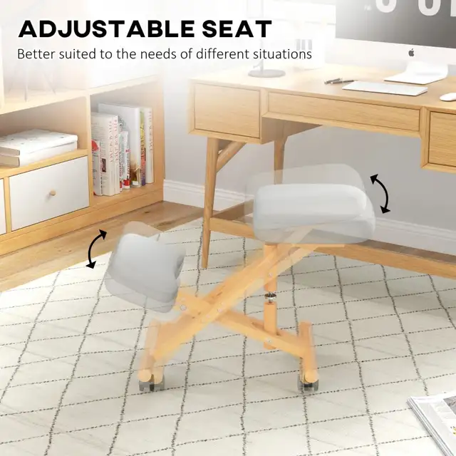 HOMCOM Ergonomic Kneeling Chair with Rubberwood Frame in Chairs & Recliners in Markham / York Region - Image 8