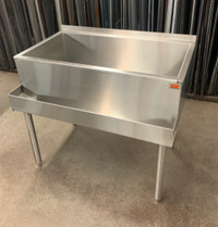 New Canadian Made Insulated Ice Bin Bar Unit with Bottle Trough