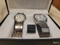woman's and men's dress watches
