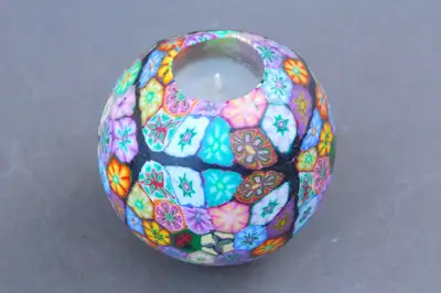 Multi-Coloured Floral Themed Glow Ball Candle (w/ Bonus Candle), View more