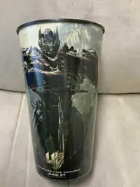 THE TRANSFORMERS PROMOTIONAL SOFT DRINK OR POP CORN PLASTIC