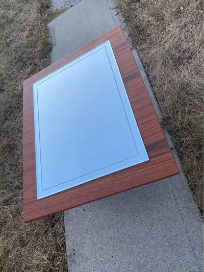 Teak wall mirror MCM vintage Scandi, View more