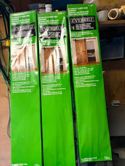 3 sets of decorative sliding door track and hardware kits, View more
