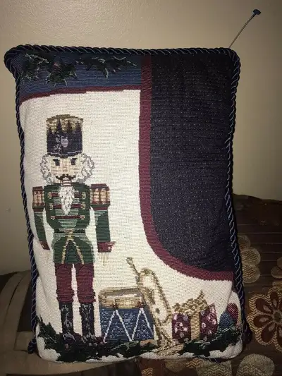 Nutcracker  tapestry Christmas cushion/firm price, View more