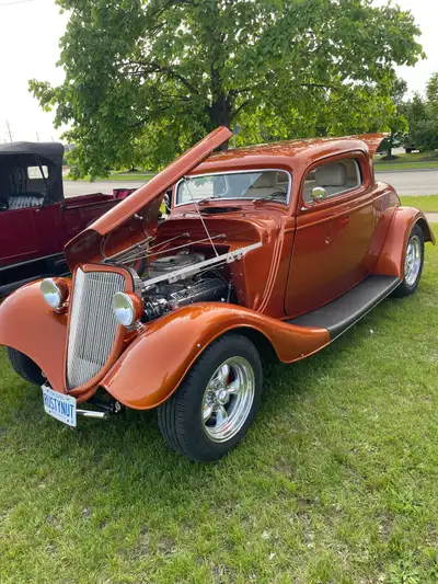 1934 Ford 3 Window Coupe. High Quality fibreglass body. Fresh build. Full custom interior. 1969 rebu...