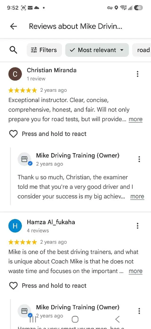 MIKE DRIVING TRAINING- PRIVATE CERTIFIED DRIVING INSTRUCTOR563812262719662087