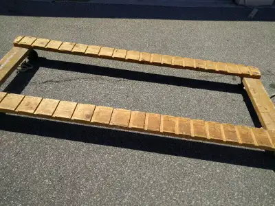 Dolly for tables -FLATBED WOODEN FRAME WITH SWIVELING CASTORS, View more