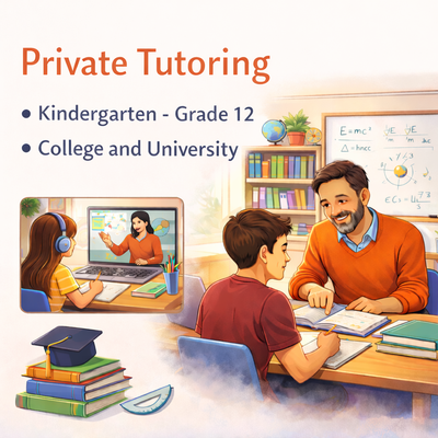 Private Tutoring, Elementary, High school, College, University, View more