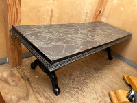  Stylish, black coffee table faux marble pattern top