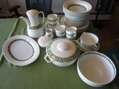 Rosenthal dinnerware for six plus serving dishes. Finest bone china. Bought in the early seventies....