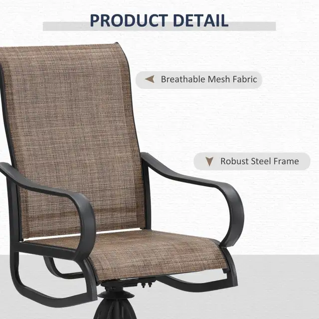 5-Piece Outdoor Patio Dining Set, 4 Swivel Rocker Chairs and 37" in Patio & Garden Furniture in Markham / York Region - Image 5