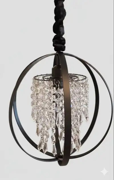 Globe Crystal Chandeliers, Farmhouse Ceiling Lighting Fixture (1, View more