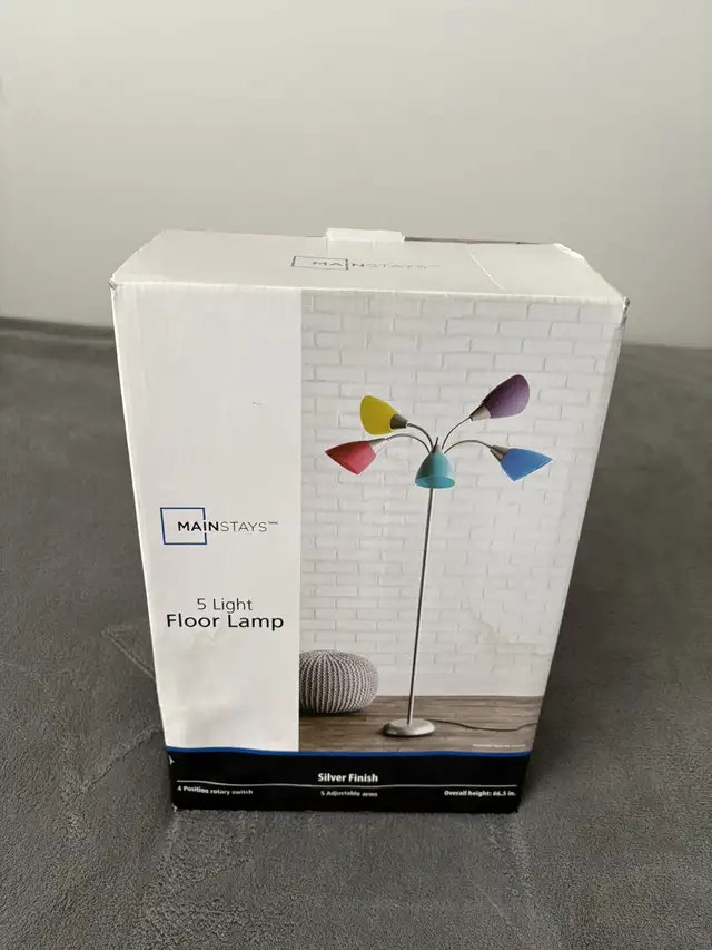 Mainstays 5 Light Floor Lamp Brand New in Indoor Lighting & Fans in Oshawa / Durham Region - Image 3