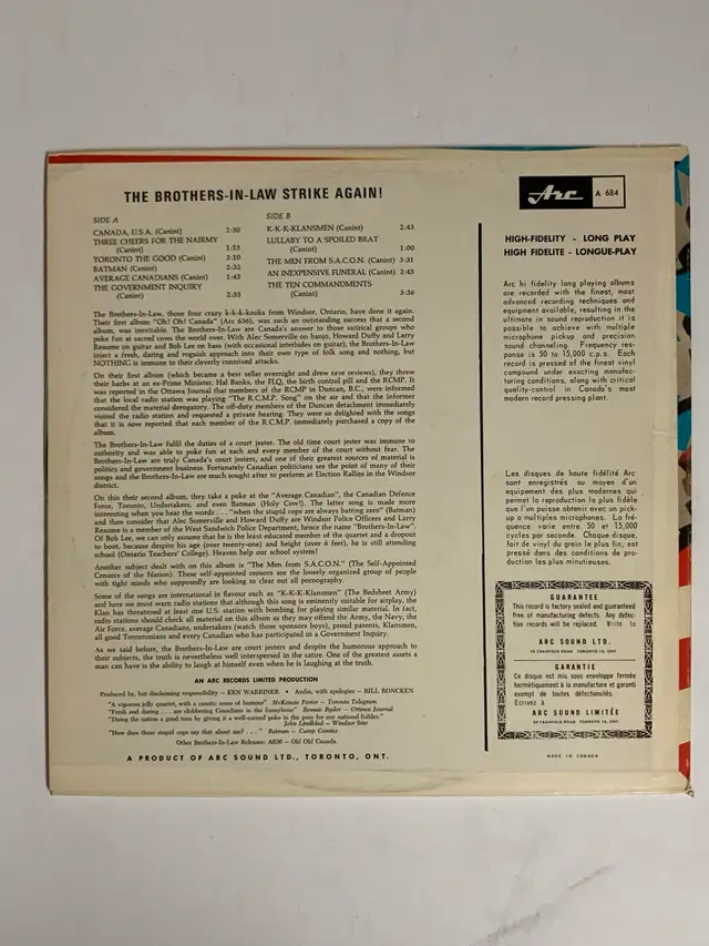 Brothers-in-Law - Strike Again! (Vinyl Lp) in CDs, DVDs & Blu-ray in Mississauga / Peel Region - Image 3