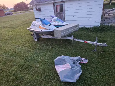 Selling a pair of Seadoos jetskis in good running condition. Comes with a double Galvanized trailer....