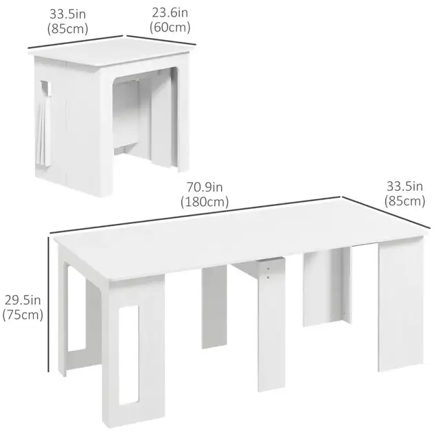 Extendable Dining Table, Expandable Kitchen Table for Small Spac in Dining Tables & Sets in Markham / York Region - Image 3