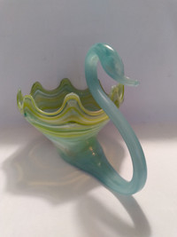 Vintage Sooner Glass Light Blue Swan