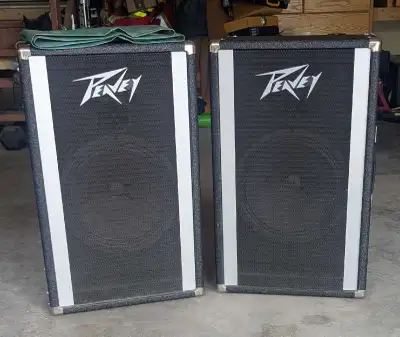 These vintage Peavey 112 PT PA Enclosure speakers deliver reliable audio performance with classic bu...