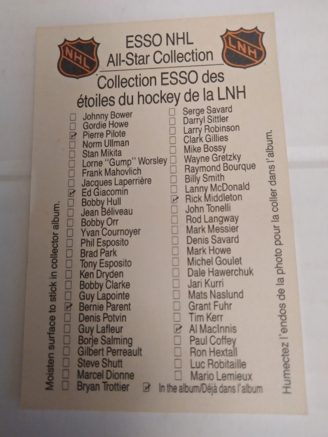 Mike bossy Esso hockey card in like new condition  in Arts & Collectibles in Kitchener / Waterloo - Image 2