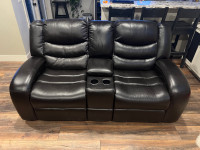 Matching Reclining  Leather Loveseat and Sofa 
