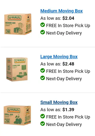 Uhaul boxes, used once, View more