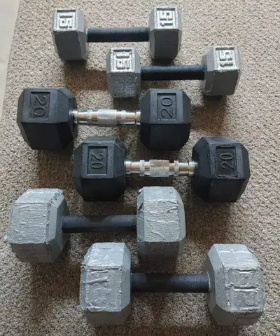 Dumbbells (15, 20, 25 - 120lbs total), View more