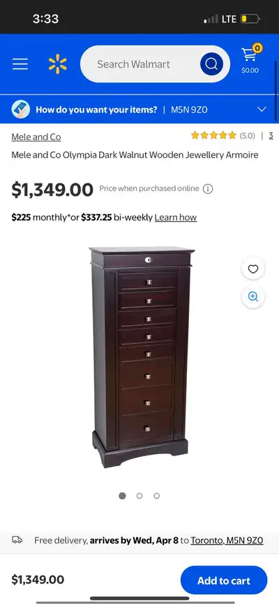 Mele and Co Armoire, View more
