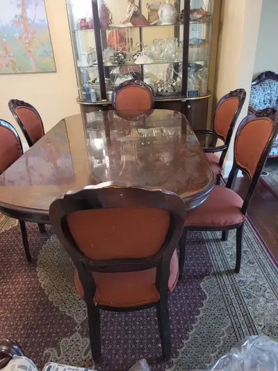 Wooden Dining Table with 6 Chairs $200, View more
