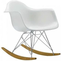 Eames Style Molded Modern Plastic Armchair Rocking Mid Century