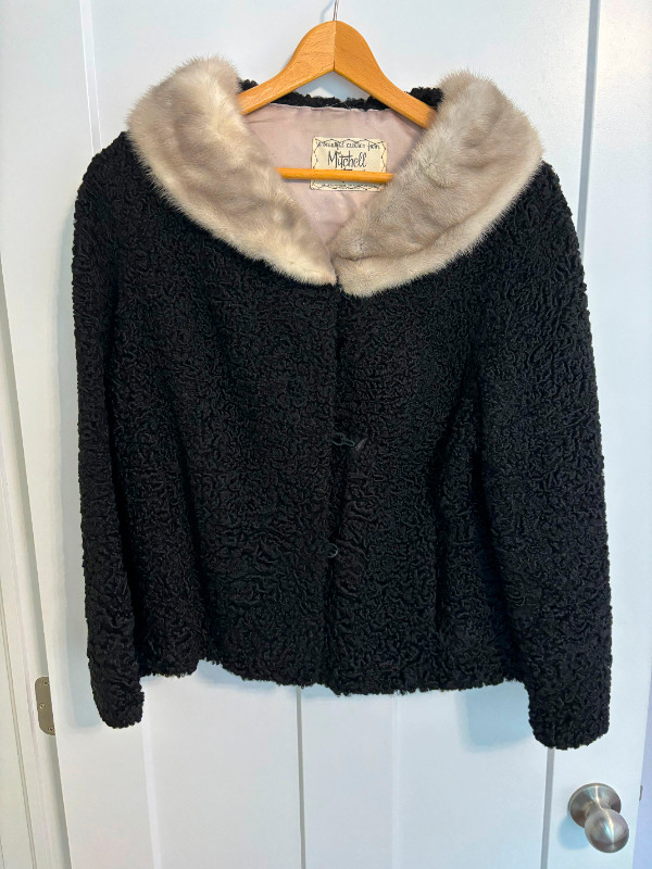 Vintage Mitchell Furs Women's Persian Lamb Jacket & Mink Collar in Women's - Tops & Outerwear in Bedford