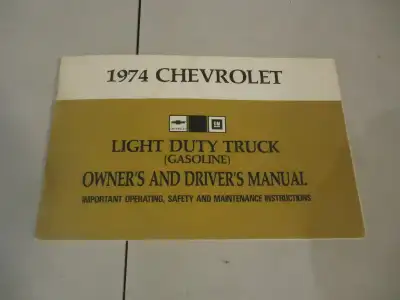 Original 1974 Chevrolet Light Duty Truck Owners Manual. Very good Condition. see Sample Pictures. $1...