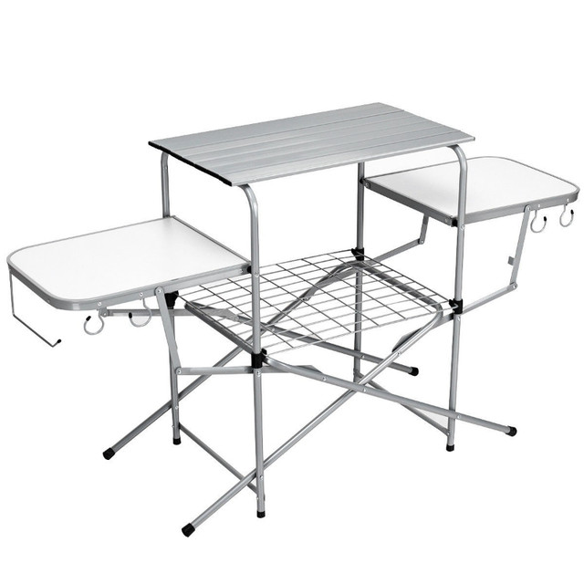 Costway Foldable Outdoor BBQ Table Grilling Stand in BBQs & Outdoor Cooking in Burnaby/New Westminster - Image 4