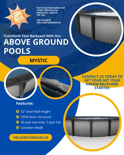 Thank you for checking out our Ad. Have you been thinking about adding an above ground pool to your...