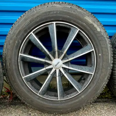BRIDGESTONE DUELER H/L 255/55R18 Tires x 4 mounted on TOUREN TR10 GLOSS BLACK MACHINED 18X8 Wheels x...