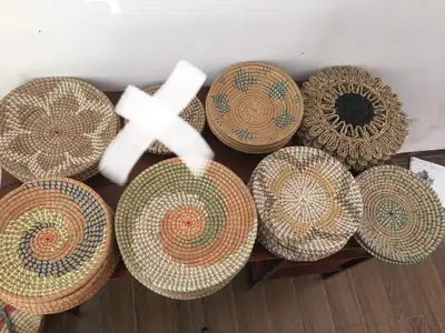 rattan plates $10 each, View more