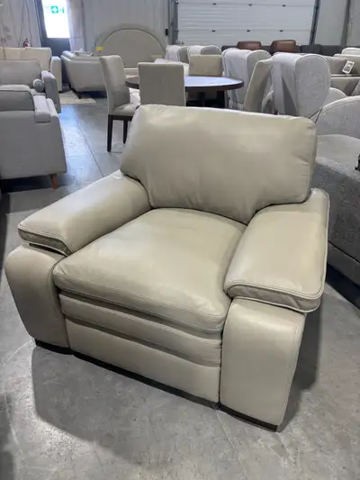 Oversized leather chair with cupholder, View more