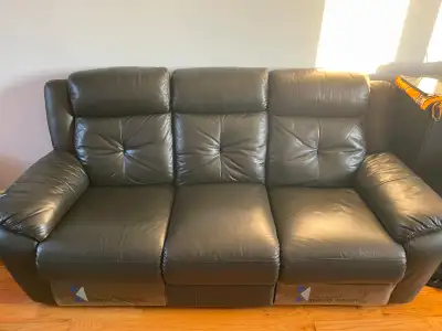 3 Seater Leather Reclining Couch – Great Condition for $500 (ope, View more