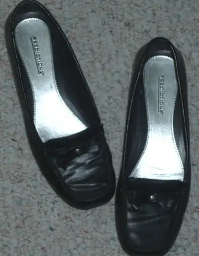 black slip on shoes as shown ...size 7, View more