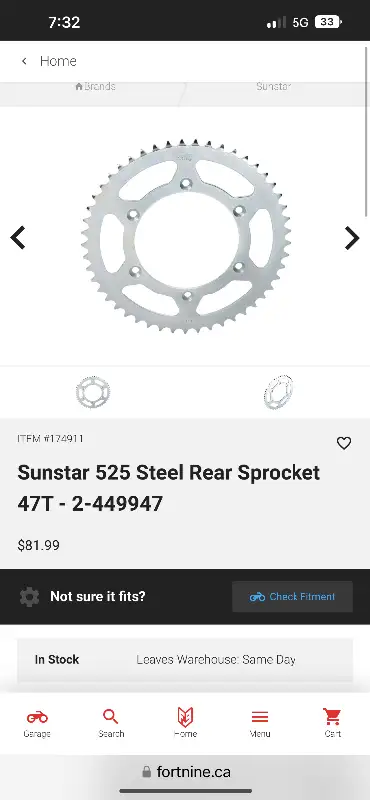 NEW SunStar rear sprocket 525 chain 47 tooth Suzuki & Triumph may fit other models New & used parts...